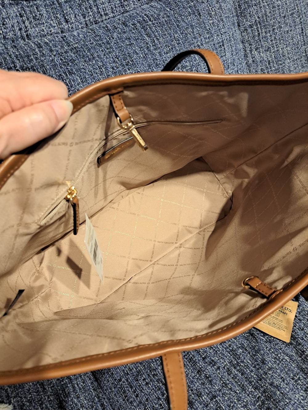 Michael Kors Brown Logo Tote with Tan Trim - Picture 4 of 6